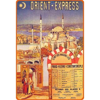 Schild Motiv "Orient-Express" 20 x 30 cm Blechschild
