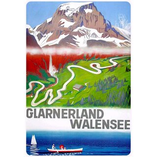 Schild Motiv "Glarnerland Walensee Schweiz" 20 x 30 cm Blechschild