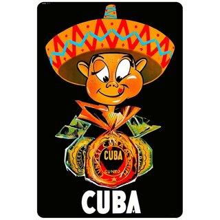 Schild Motiv "Cuba Sombrero" 20 x 30 cm Blechschild