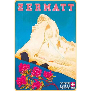 Schild Motiv "Zermatt Suisse Schweiz" 20 x 30 cm Blechschild
