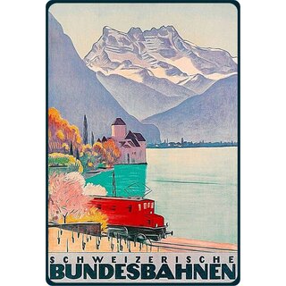Schild Motiv "Schweizerische Bundesbahnen" 20 x 30 cm Blechschild