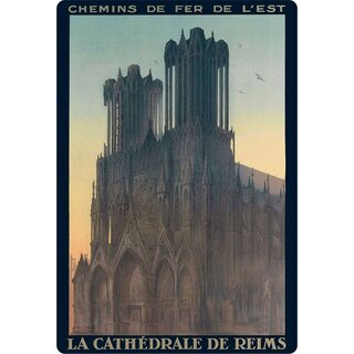 Schild Motiv "La Cathedrale de Reims" 20 x 30 cm Blechschild