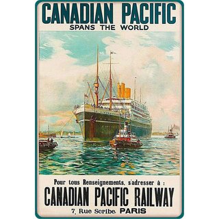 Schild Motiv "Canadian Pacific Railway" 20 x 30 cm Blechschild