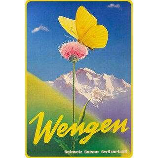 Schild Motiv "Wengen Schweiz" 20 x 30 cm Blechschild