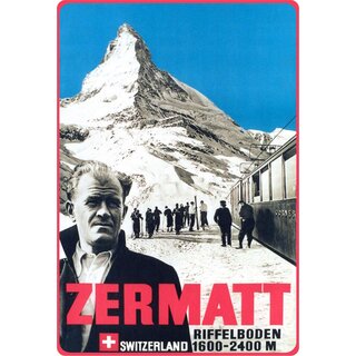 Schild Motiv "Zermatt Riffelboden Schweiz" 20 x 30 cm Blechschild