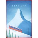 Schild Motiv "Zermatt Berg Schweiz" 20 x 30 cm...