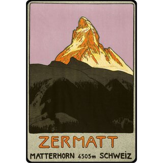 Schild Motiv "Zermatt Matterhorn Schweiz" 20 x 30 cm Blechschild