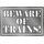 Schild Spruch "Beware of trains" 30 x 20 cm Blechschild