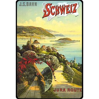 Schild Motiv "Jura Route Schweiz" 20 x 30 cm Blechschild