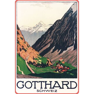Schild Motiv "Gotthard Schweiz" 20 x 30 cm Blechschild