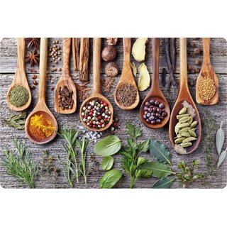 Schild Motiv "Gewürze auf Holzlöffel" 30 x 20 cm Blechschild