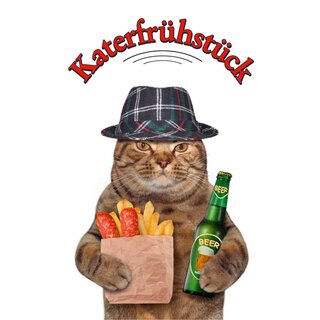 Schild Spruch "Katerfrühstück" 20 x 30 cm Blechschild