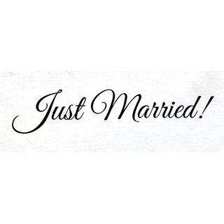 Schild Spruch "Just married!" 27 x 10 cm Blechschild