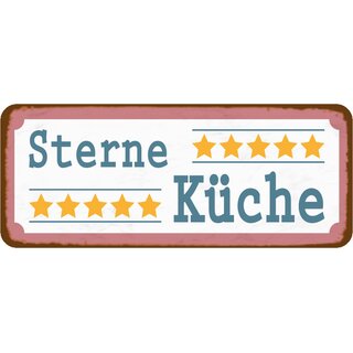 Schild Spruch "Sterne Küche" 27 x 10 cm Blechschild