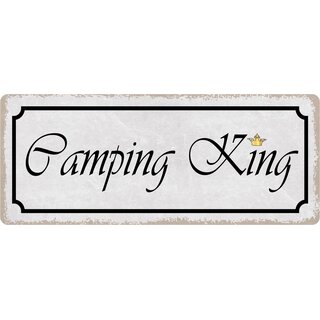 Schild Spruch "Camping King" 27 x 10 cm Blechschild