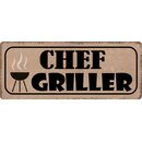 Schild Spruch "Chef Griller" 27 x 10 cm...