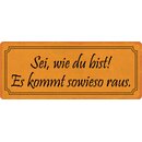 Schild Spruch "Sei, wie du bist, kommt raus" 27...