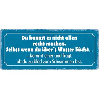 Schild Spruch "Du kannst es nicht allen recht machen" 27 x 10 cm Blechschild