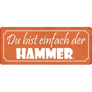 Schild Spruch "Du bist einfach der Hammer" 27 x 10 cm Blechschild