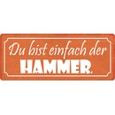 Schild Spruch "Du bist einfach der Hammer" 27 x...