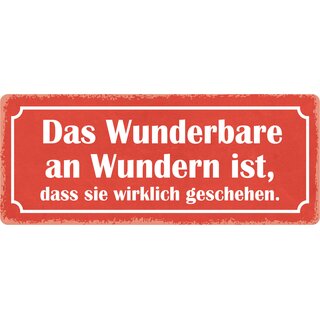 Schild Spruch "Das Wunderbare an Wundern" 27 x 10 cm Blechschild