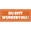 Schild Spruch "Du bist wundervoll" 27 x 10 cm...