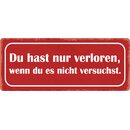Schild Spruch "Du hast nur verloren, wenn du es...