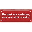 Schild Spruch "Du hast nur verloren, wenn du es...