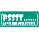 Schild Spruch "Genie bei der Arbeit" 27 x 10 cm...