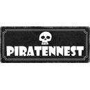 Schild Spruch "Piratennest" 27 x 10 cm Blechschild