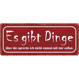 Schild Spruch "Es gibt Dinge, über die spreche ich nicht einmal mit mir selbst." 27 x 10 cm Blechschild