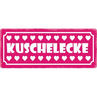 Schild Spruch "Kuschel Ecke" 27 x 10 cm Blechschild