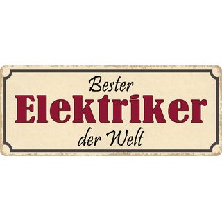 Schild Spruch "Bester Elektriker der Welt" 27 x 10 cm Blechschild