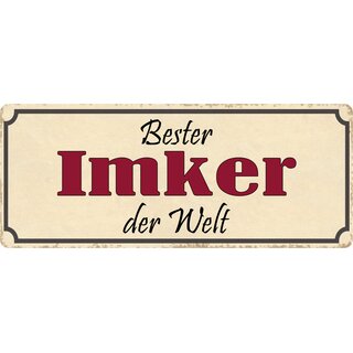 Schild Spruch "Bester Imker der Welt" 27 x 10 cm Blechschild