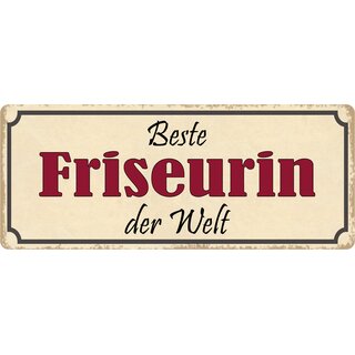 Schild Spruch "Beste Friseurin der Welt" 27 x 10 cm Blechschild, 9,99