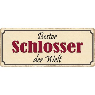 Schild Spruch "Bester Schlosser der Welt" 27 x 10 cm Blechschild