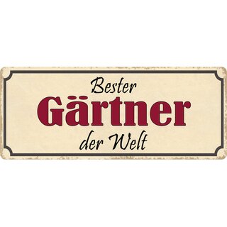Schild Spruch "Bester Gärtner der Welt" 27 x 10 cm Blechschild