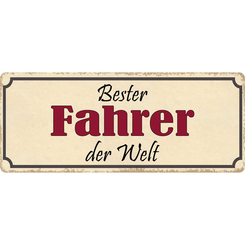 Schild Spruch "Bester Fahrer der Welt" 27 x 10 cm Blechschild, 9,49