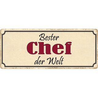 Schild Spruch "Bester Chef der Welt" 27 x 10 cm Blechschild