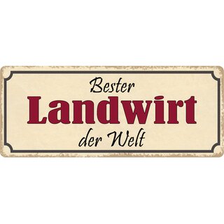 Schild Spruch "Bester Landwirt der Welt" 27 x 10 cm Blechschild