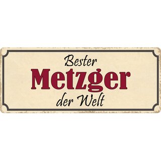 Schild Spruch "Bester Metzger der Welt" 27 x 10 cm Blechschild