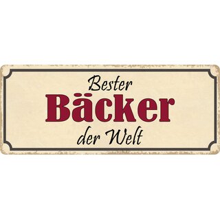 Schild Spruch "Bester Bäcker der Welt" 27 x 10 cm Blechschild