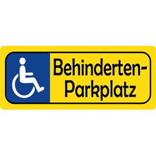Hinweisschild "Behindertenparklplatz" 27 x 10 cm Blechschild