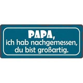 Schild Spruch "Papa du bist großartig" 27 x 10 cm Blechschild
