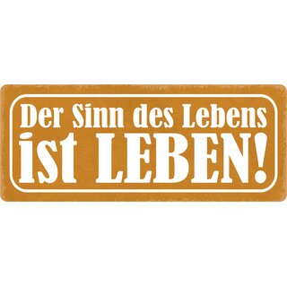 Schild Spruch "Sinn des Lebens ist Leben" 27 x 10 cm Blechschild