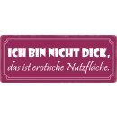 Schild Spruch "Ich bin nicht dick" 27 x 10 cm...