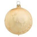 Thüringer Glasdesign Weihnachtskugeln Gold mit Eislack, 4 Stück/Set, ca. 6 cm