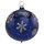 Thüringer Glasdesign Weihnachtskugeln Blau mit Schneeflocken, 4 Stück/Set, ca. 6 cm
