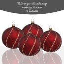 Thüringer Glasdesign Weihnachtskugeln Rot mit...