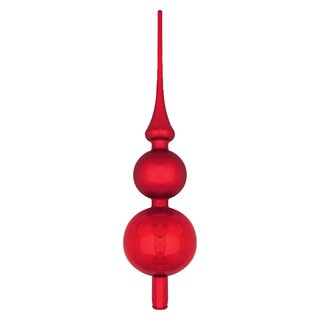 Thüringer Glasdesign Christbaumspitze Rot, matt und glänzend, 1 Stück, ca. 31 cm